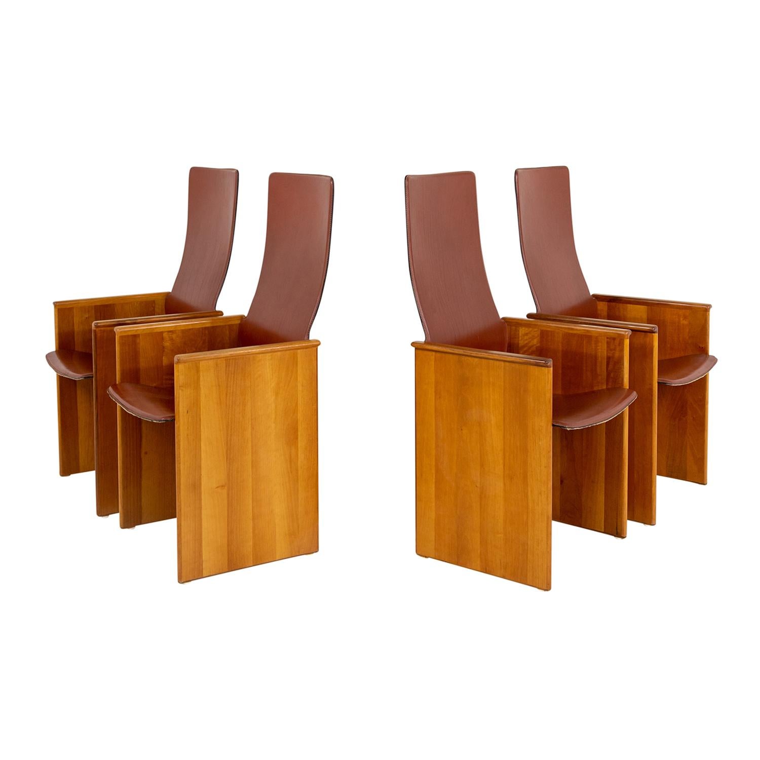 Mid-Century Modern 20th Century Italian Stildomus Maple Torcello Armchairs by Afra & Tobia Scarpa For Sale