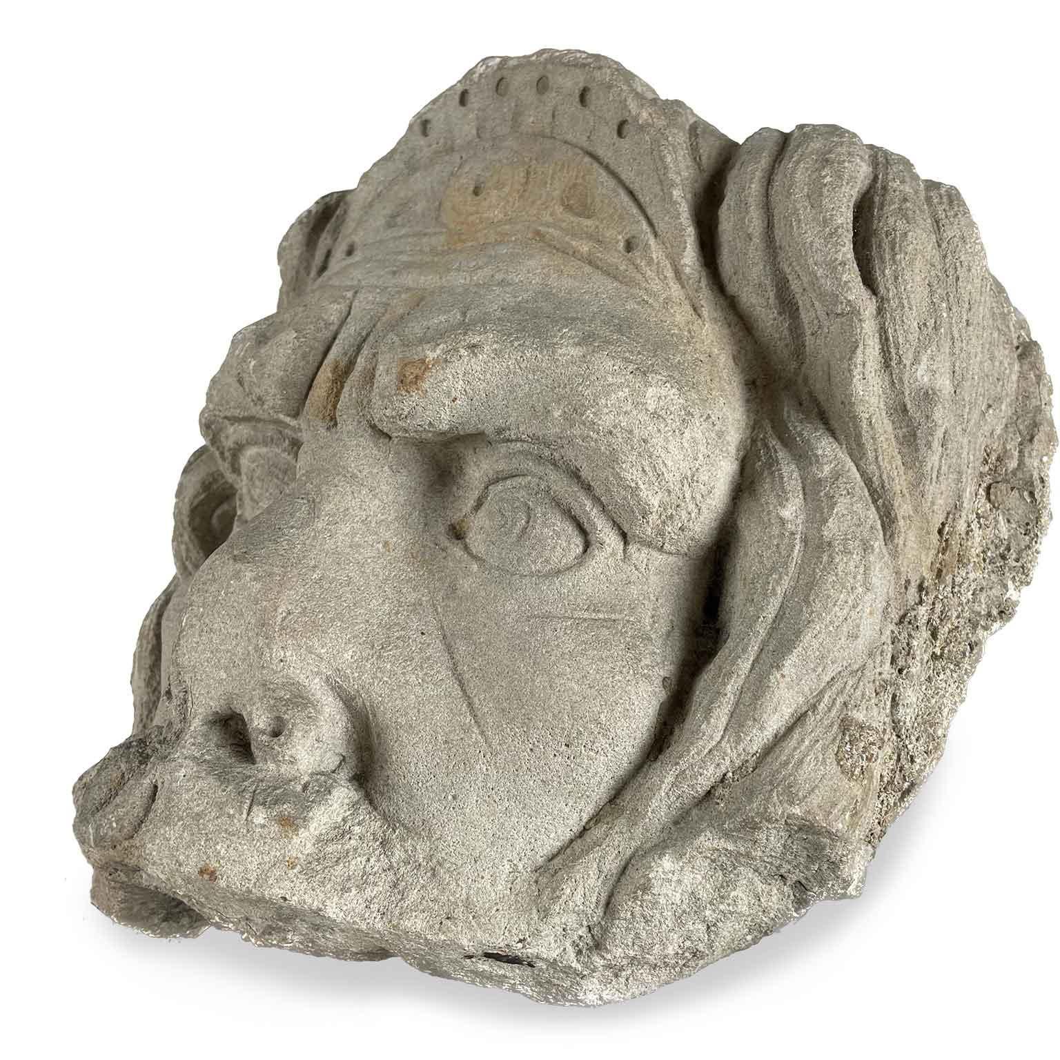 20th Century Italian Stone Fountain Mask For Sale 2