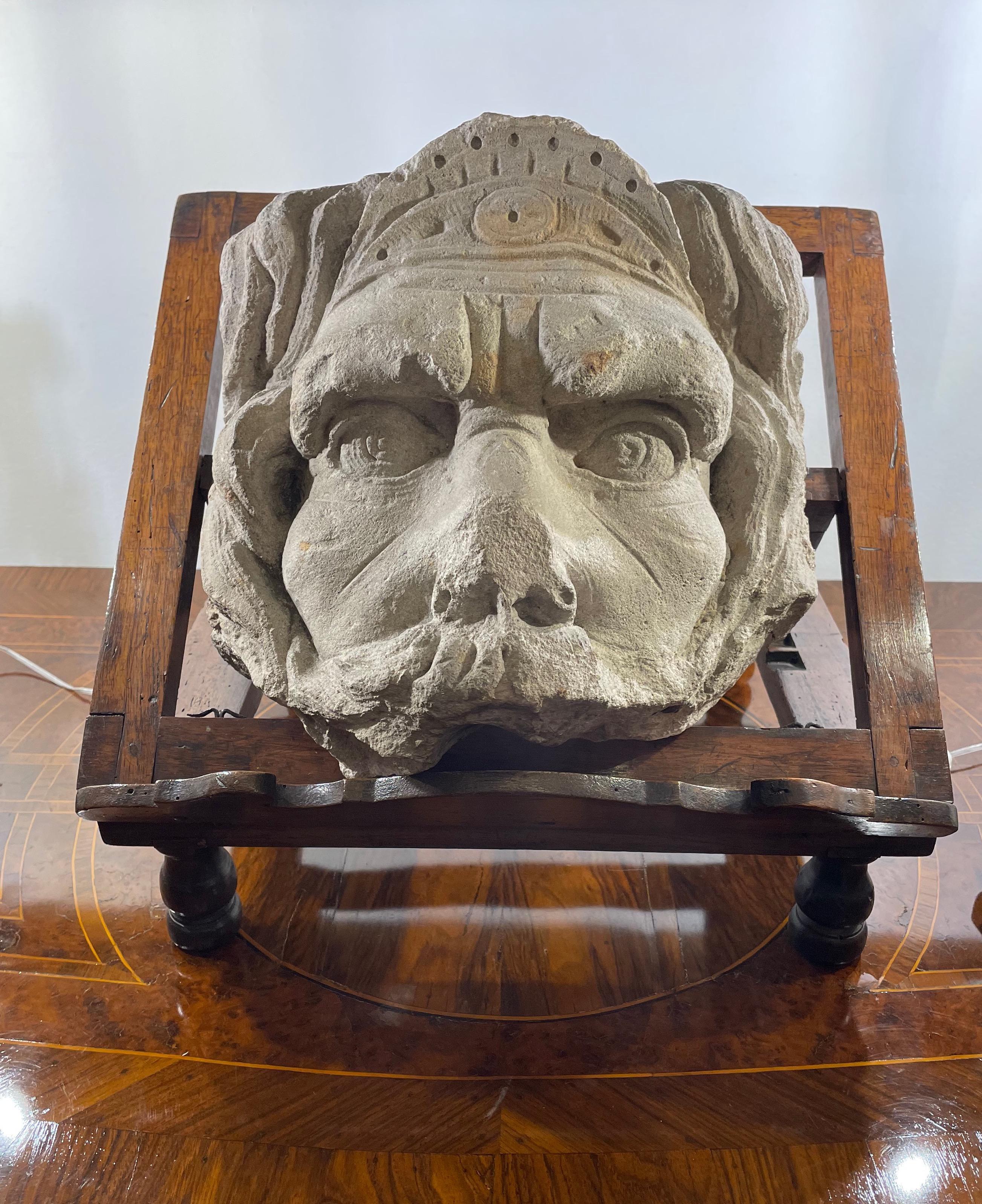 European 20th Century Italian Stone Fountain Mask For Sale