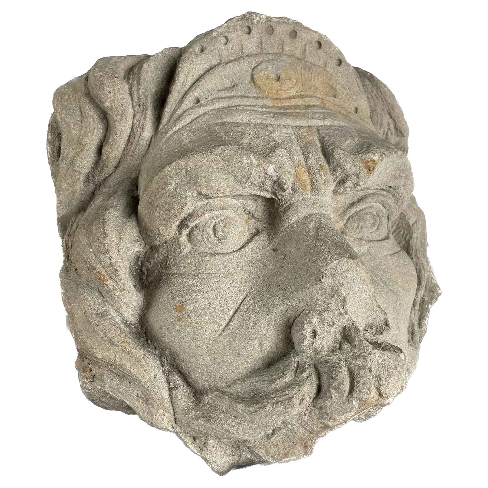 20th Century Italian Stone Fountain Mask For Sale at 1stDibs