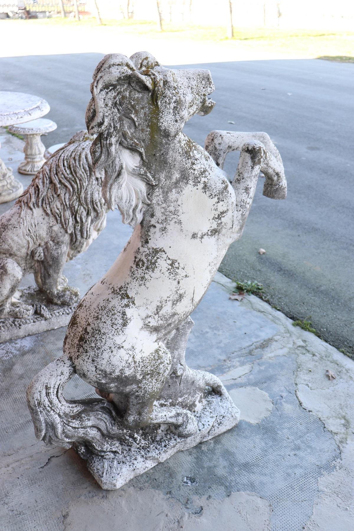 20th Century Italian Stone Garden Horse Statue 1