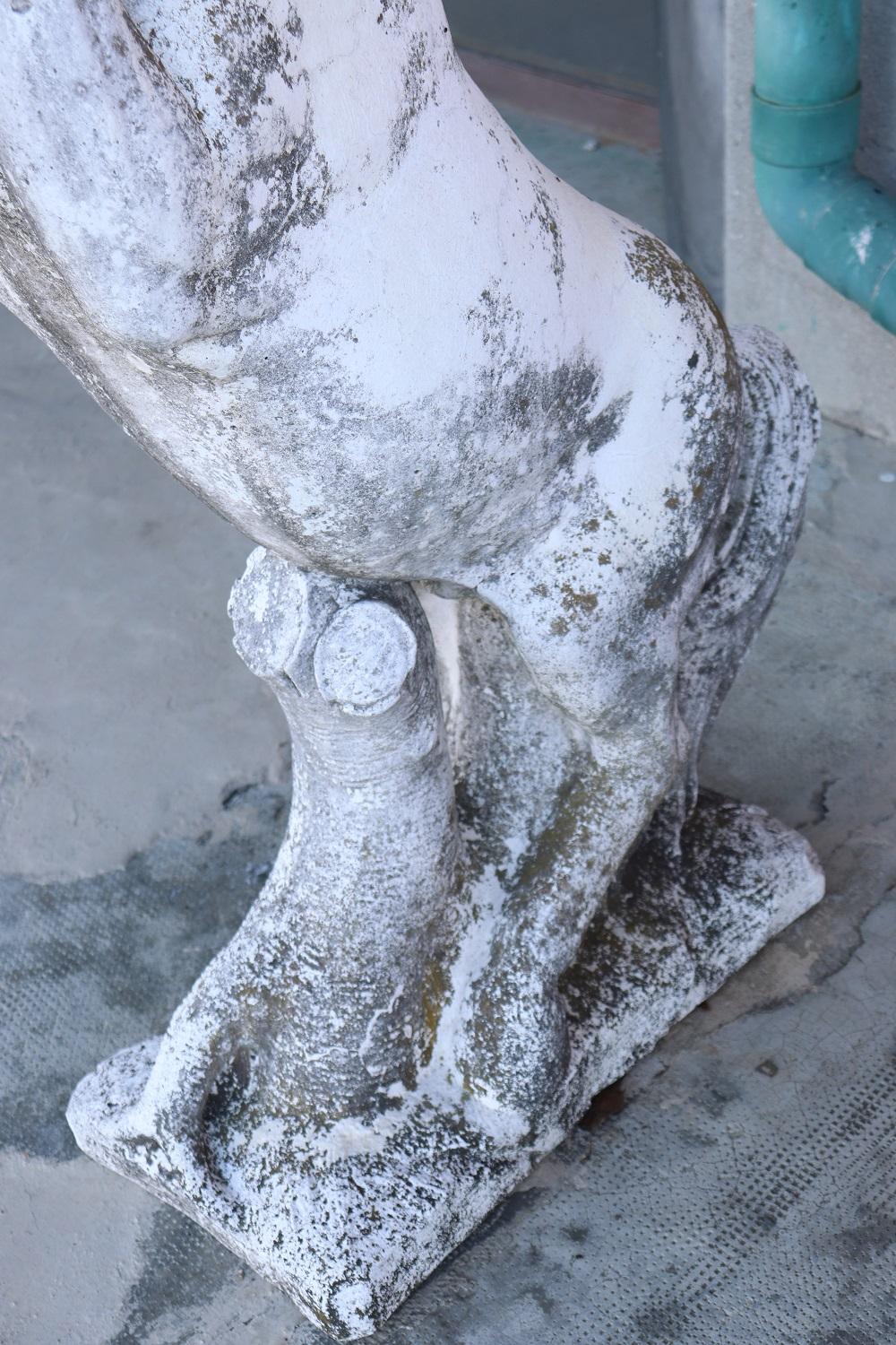20th Century Italian Stone Garden Horse Statue 4