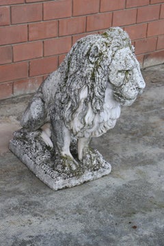 20th Century Italian Stone Garden Lion Statue
