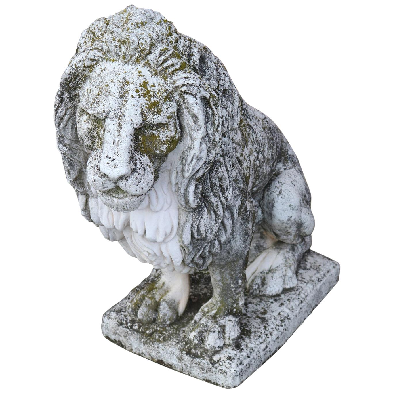 20th Century Italian Stone Garden Lion Statue