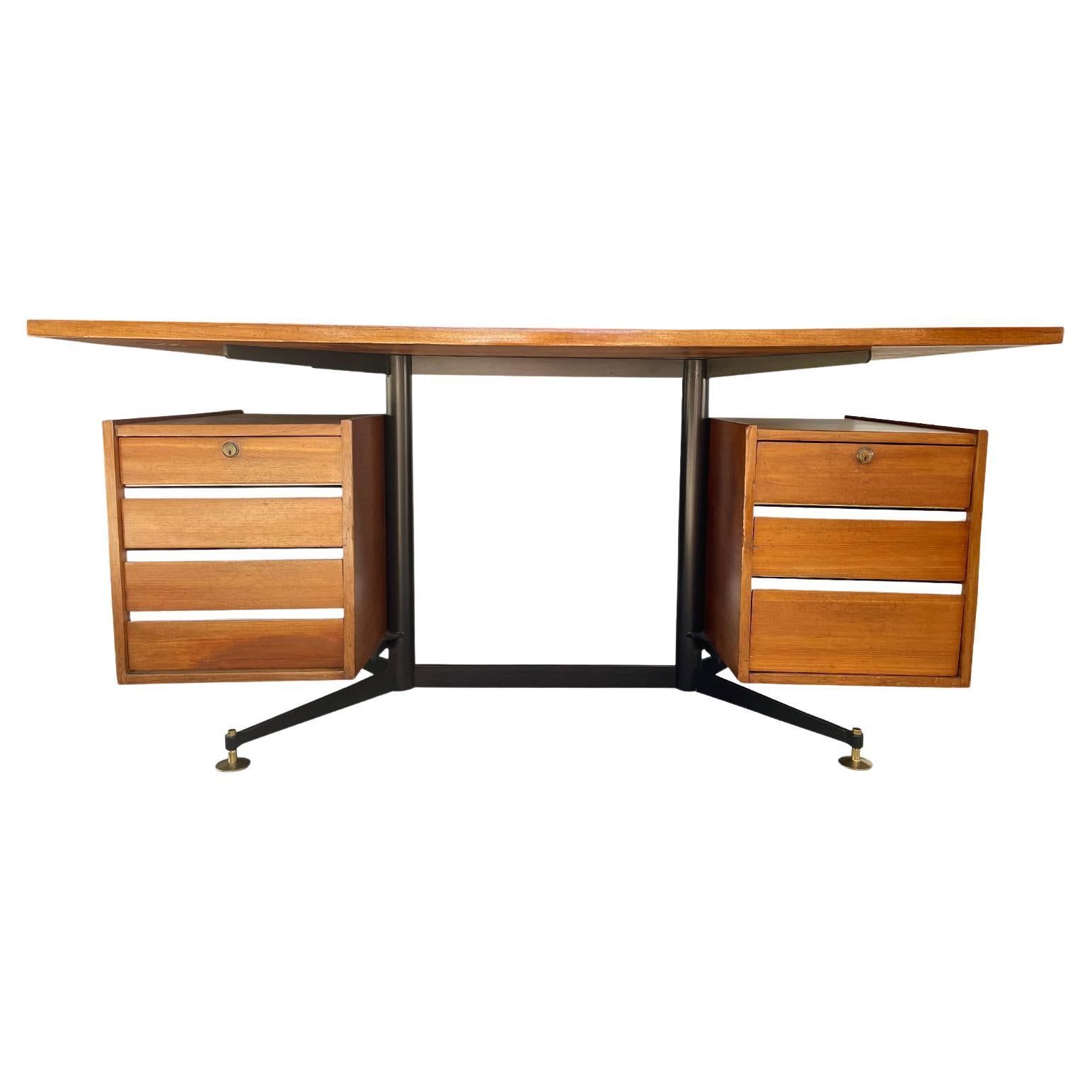 20th Century Italian Studio PFR Teak Writing Desk by Ponti, Fornaroli 
Rosselli
