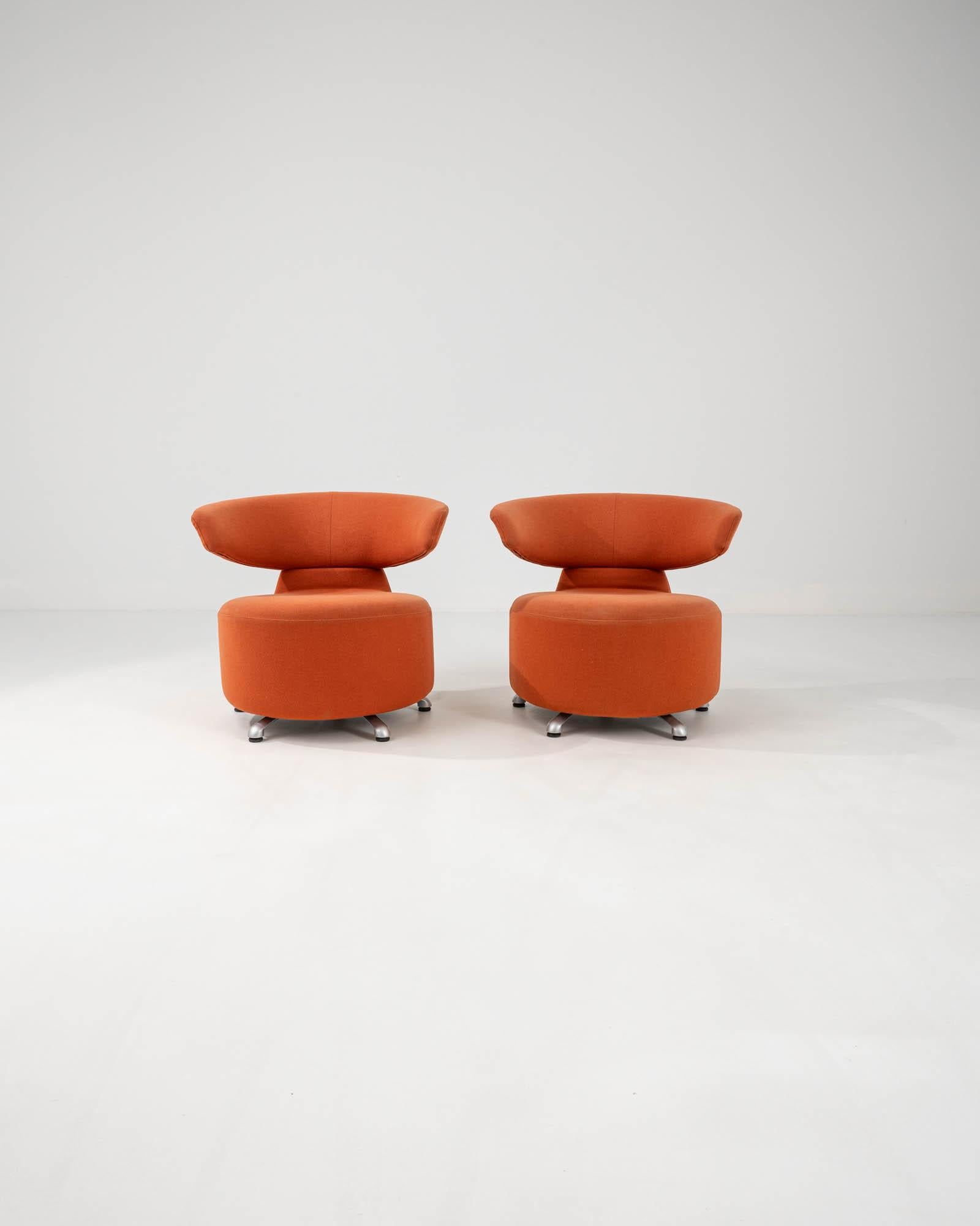 Upholstery 20th Century Italian Swivelling Armchairs by Cassina, a Pair