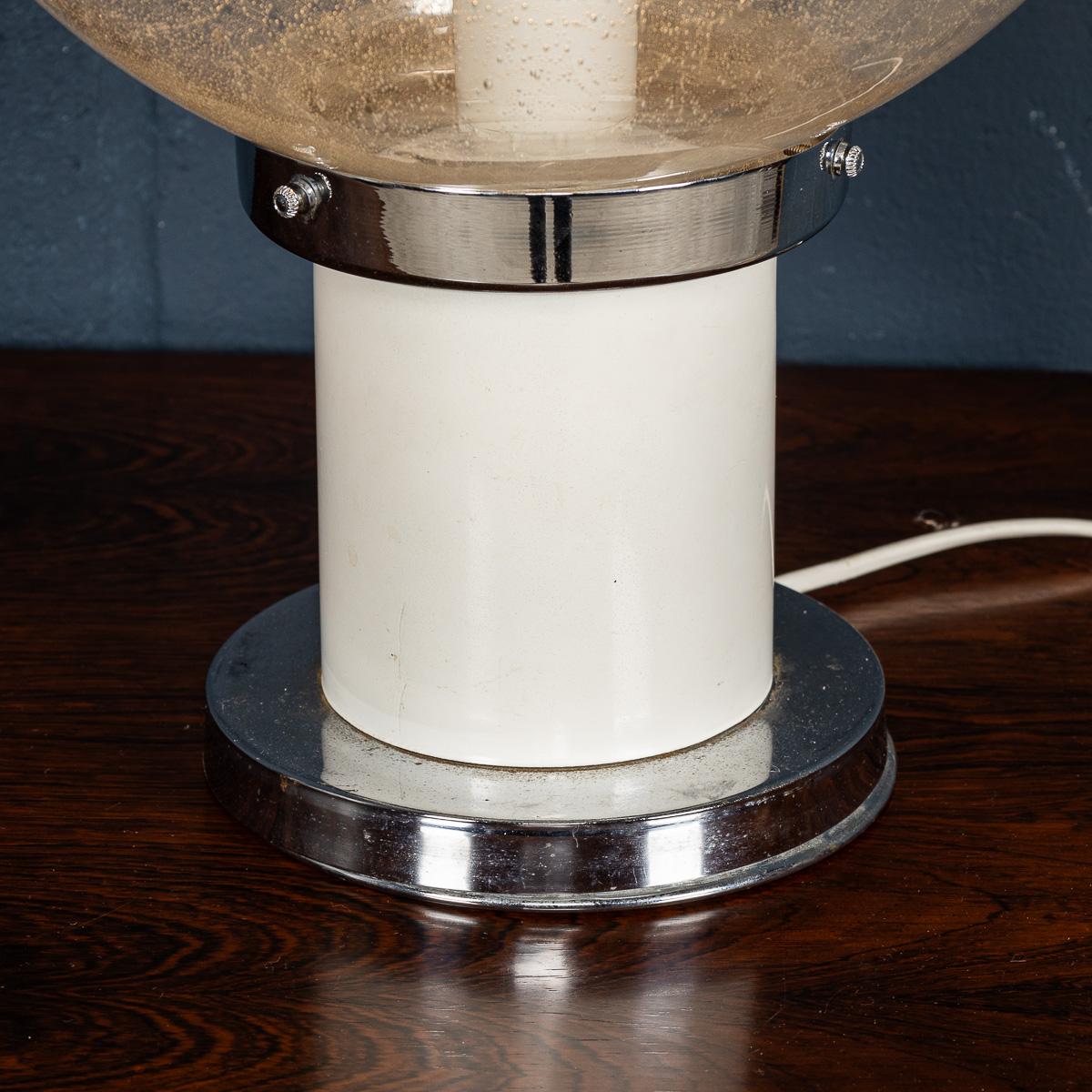 20th Century Italian Table Lamp With Hand Blown Venetian Glass Shade c.1980 11