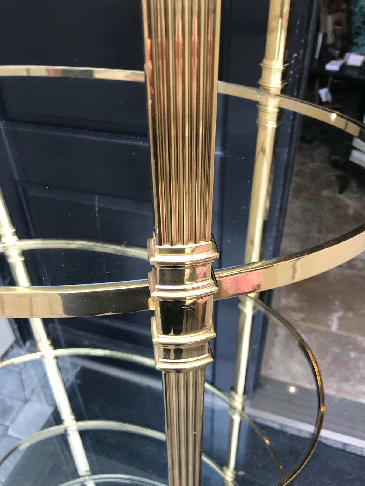 20th Century Italian Tall Brass Oval Étagère, in the Style of Baguès 2