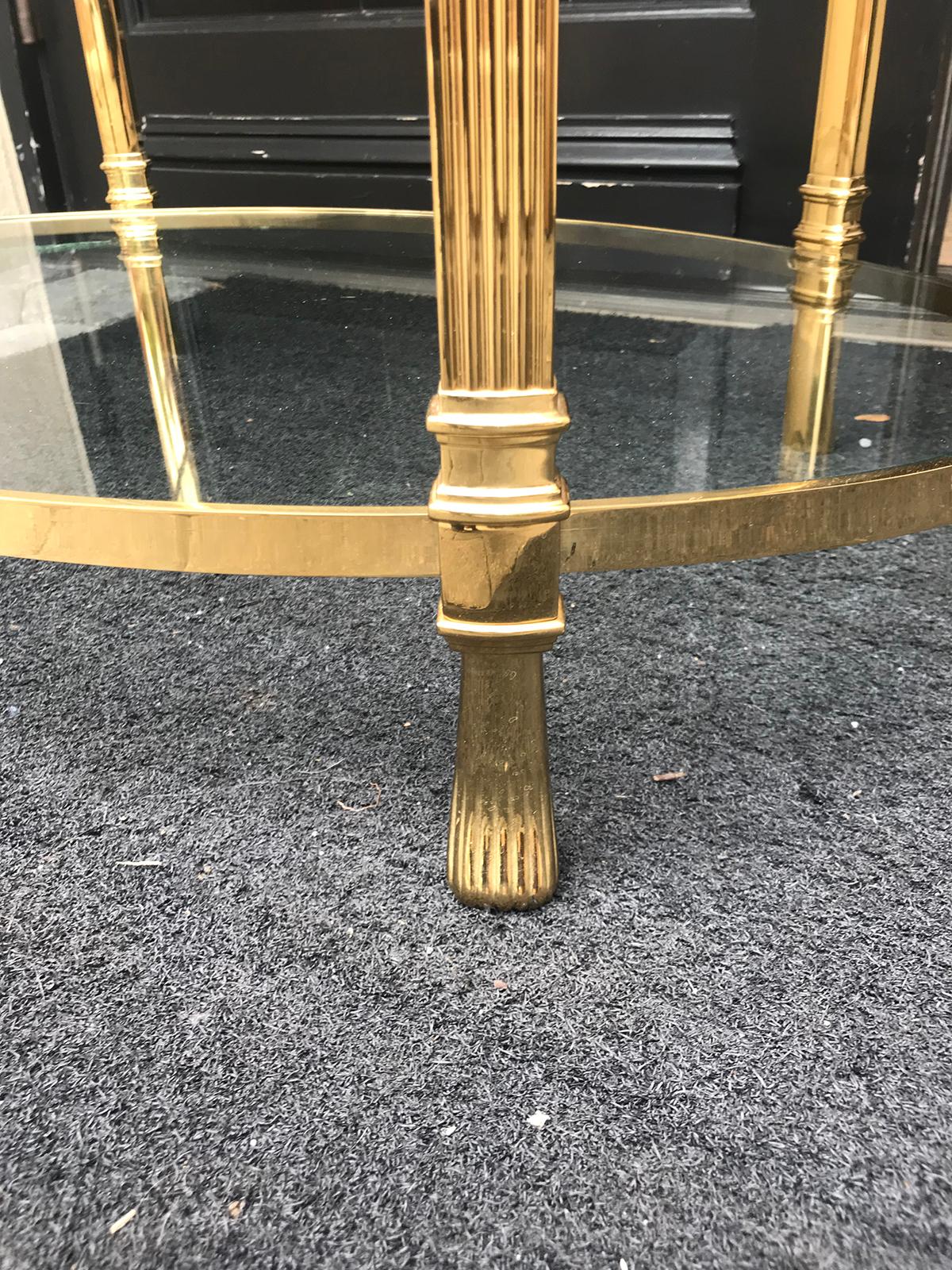 20th Century Italian Tall Brass Oval Étagère, in the Style of Baguès 4