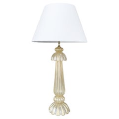 20th Century, Italian Tall Frosted Murano Glass Table Lamp by Barovier & Toso
