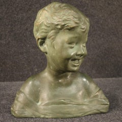 20th Century Italian Terracotta Sculpture Child Bust, 1920s