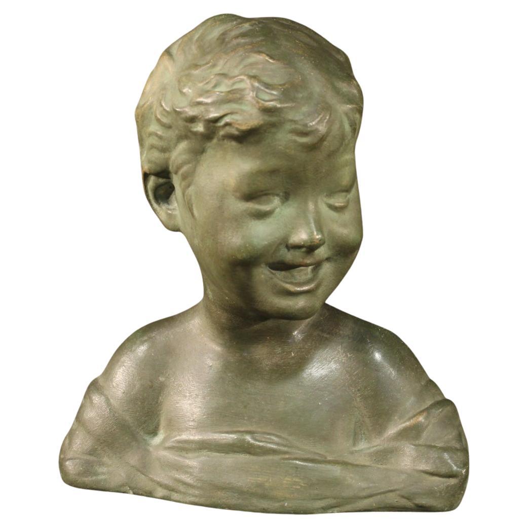 20th Century Italian Terracotta Sculpture Child Bust, 1920