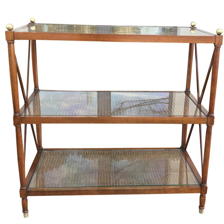 20th Century Italian Three Tier Cane Bar or Étagère at 1stdibs