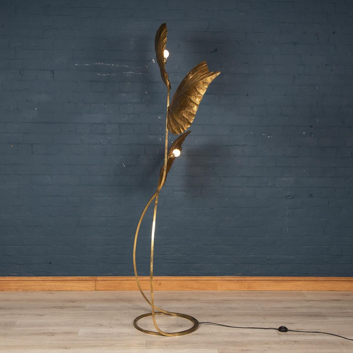 20th Century Italian Three Leaf Floor Lamp by Tommaso Barbi, circa 1970 In Good Condition In Royal Tunbridge Wells, Kent