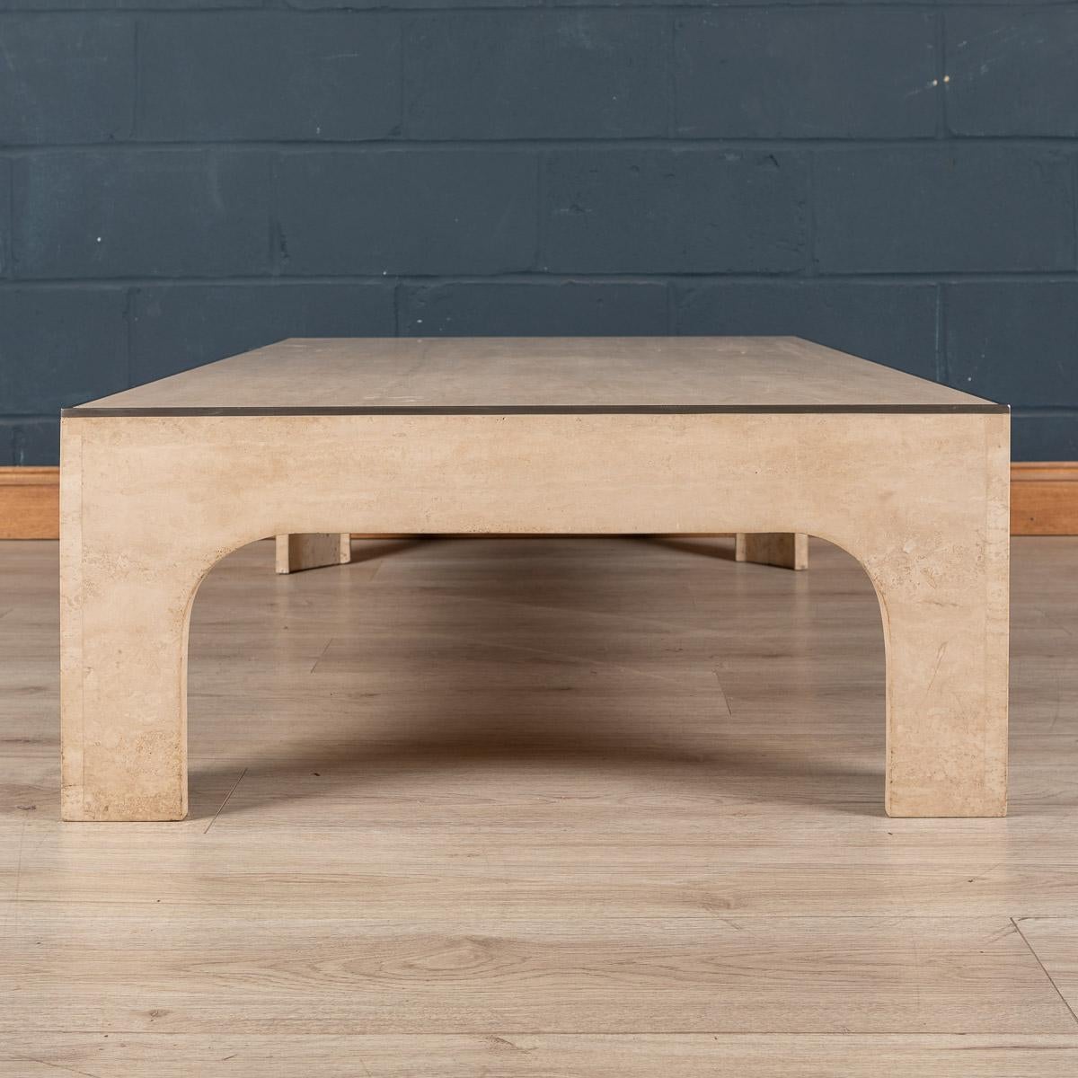 20th Century Italian Travertine Coffee Table by Willy Rizzo, c.1960 1