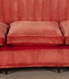 20th Century Italian Upholstered Sofa in the Manner of Gio Ponti