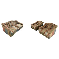 20th Century Italian Valentino Piu Set of Canape and Two Armchairs