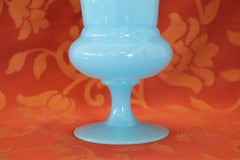 20th Century Italian Vase in Opal Blue Artistic Glass