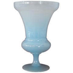 20th Century Italian Vase in Opal Blue Artistic Glass