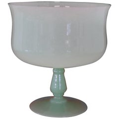 20th Century Italian Vase in Opal Green Artistic Glass