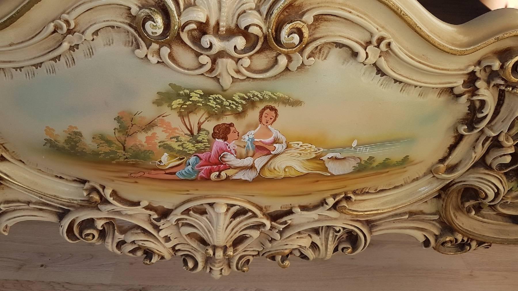 ensemble de chambre à coucher du 20e siècle en style baroque vénitien italien et peint 4