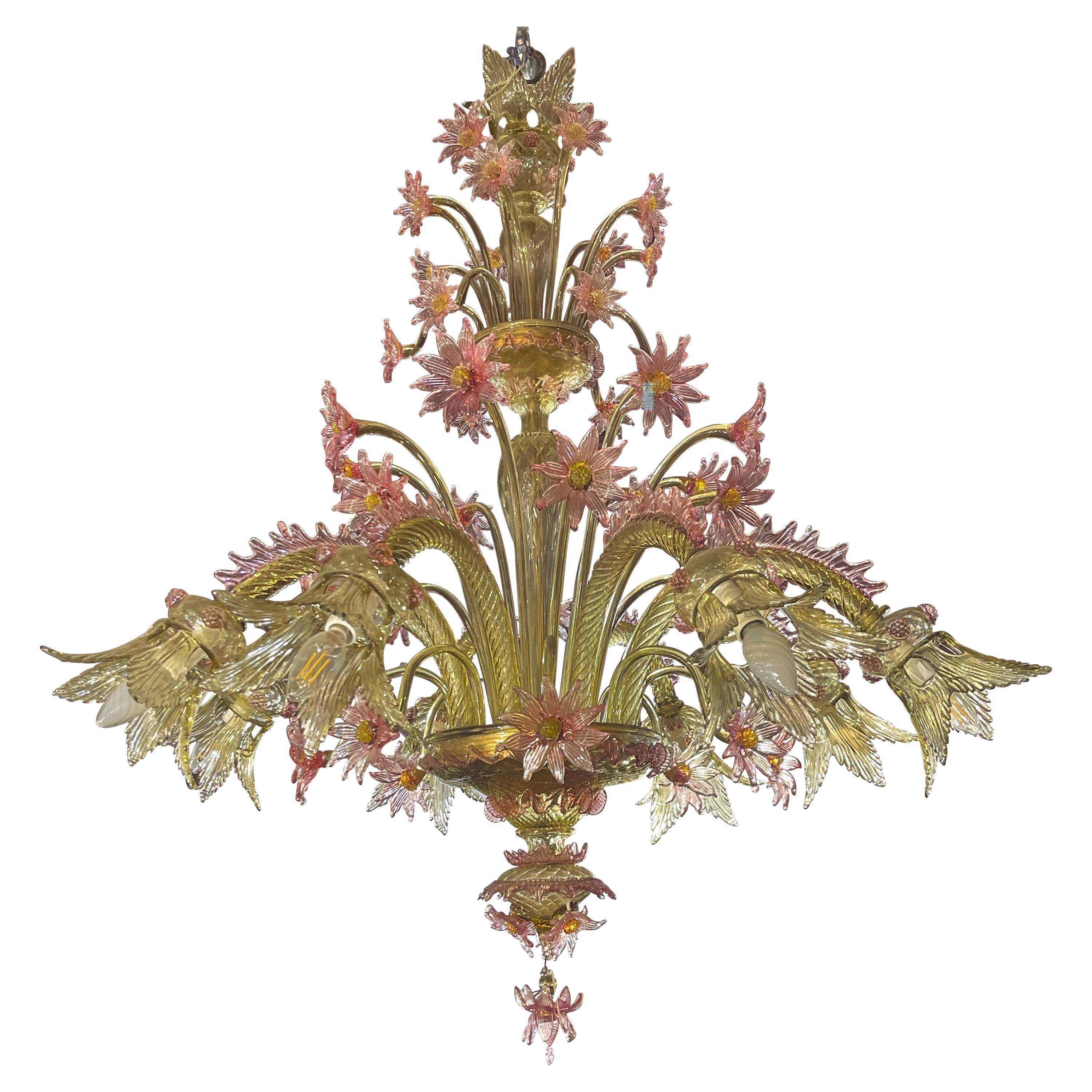 20th Century Italian Venetian Eight-Light Chandelier, 1930s