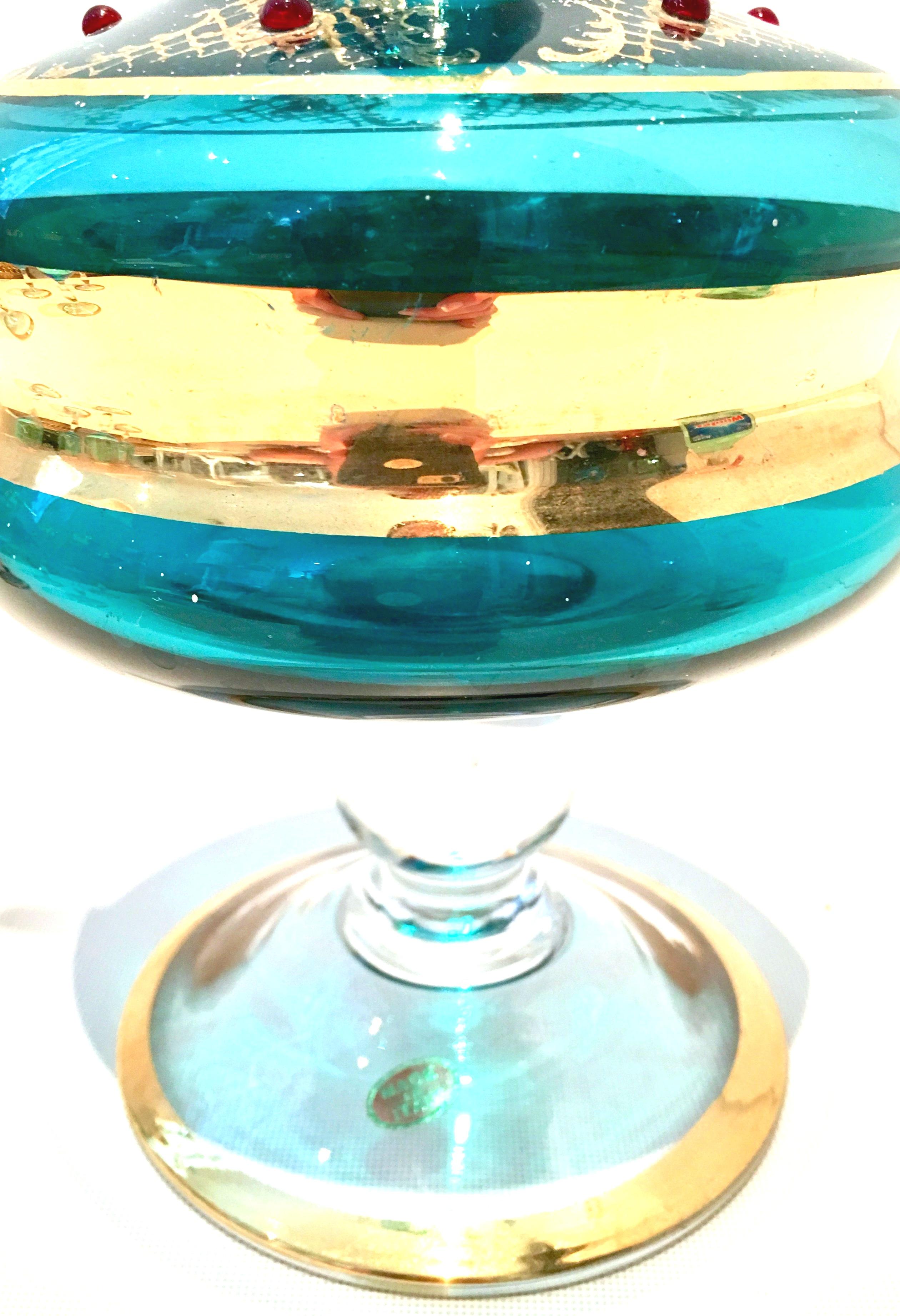 20th Century Italian Venetian Glass and 22-Karat Gold Drinks Set/5 For Sale 5