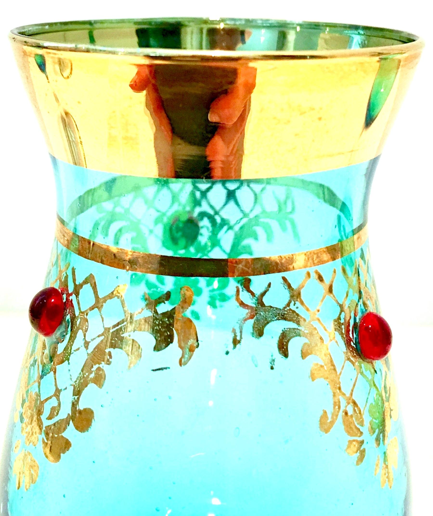 20th Century Italian Venetian Glass and 22-Karat Gold Drinks Set of 5 For Sale 9