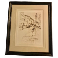 Disegno a carboncino del Canale di Venezia del XX secolo
