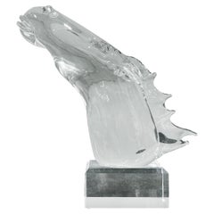 Scultura in vetro di Murano con cavallo di Seguso Vetri d'Arte del XX secolo di Livio Seguso