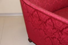 20th Century Italian Vintage Red Corner Sofa, 1980s