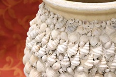 20th Century Italian Vintage Artistic Vase in Ceramic and Shells