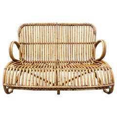 Fauteuil de salon italien en bambou vintage du XXe siècle