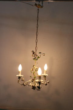 20th Century Italian Vintage Chandelier in Painted Iron