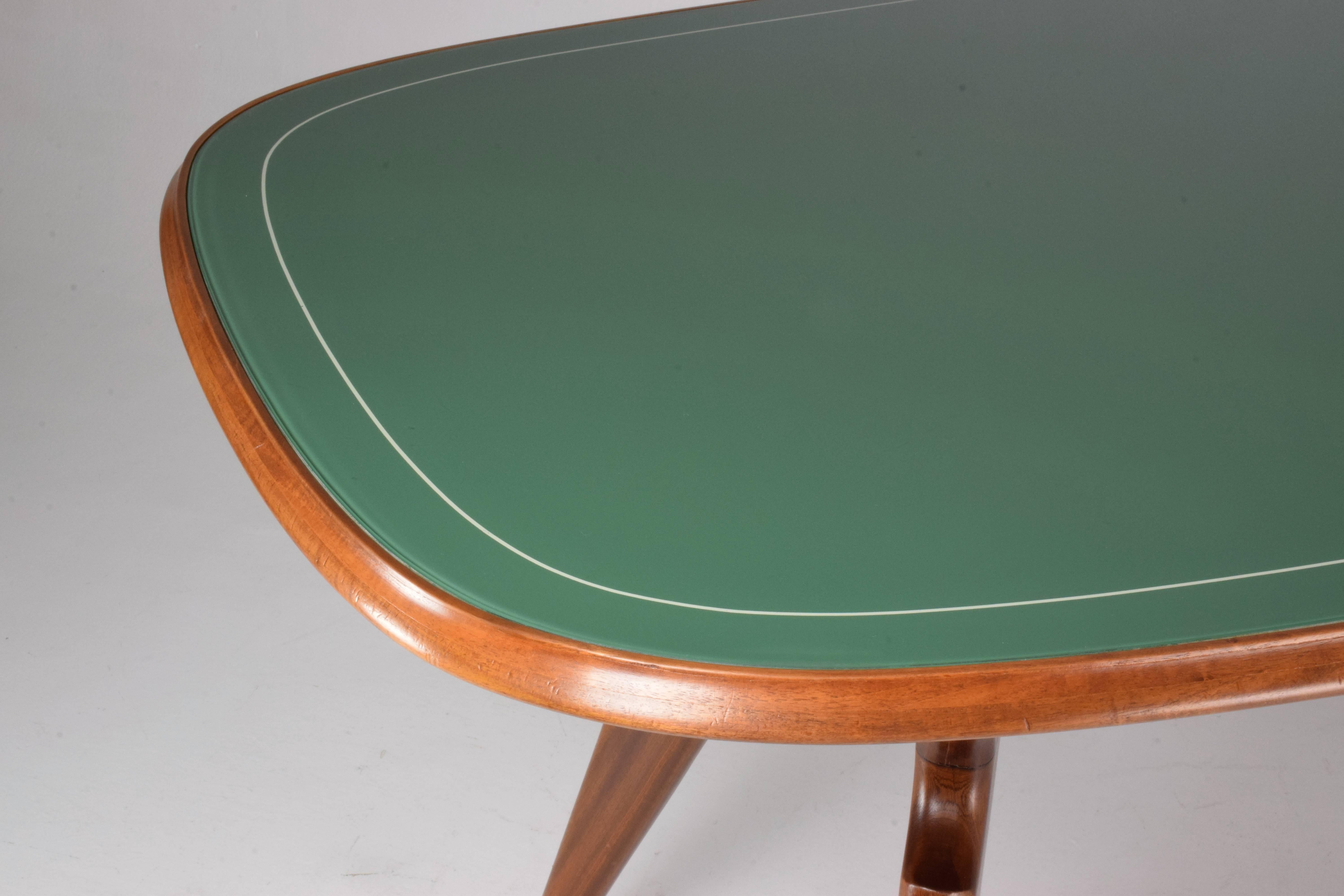 20th Century Italian Green Glass Dining Table, 1950-1960 1