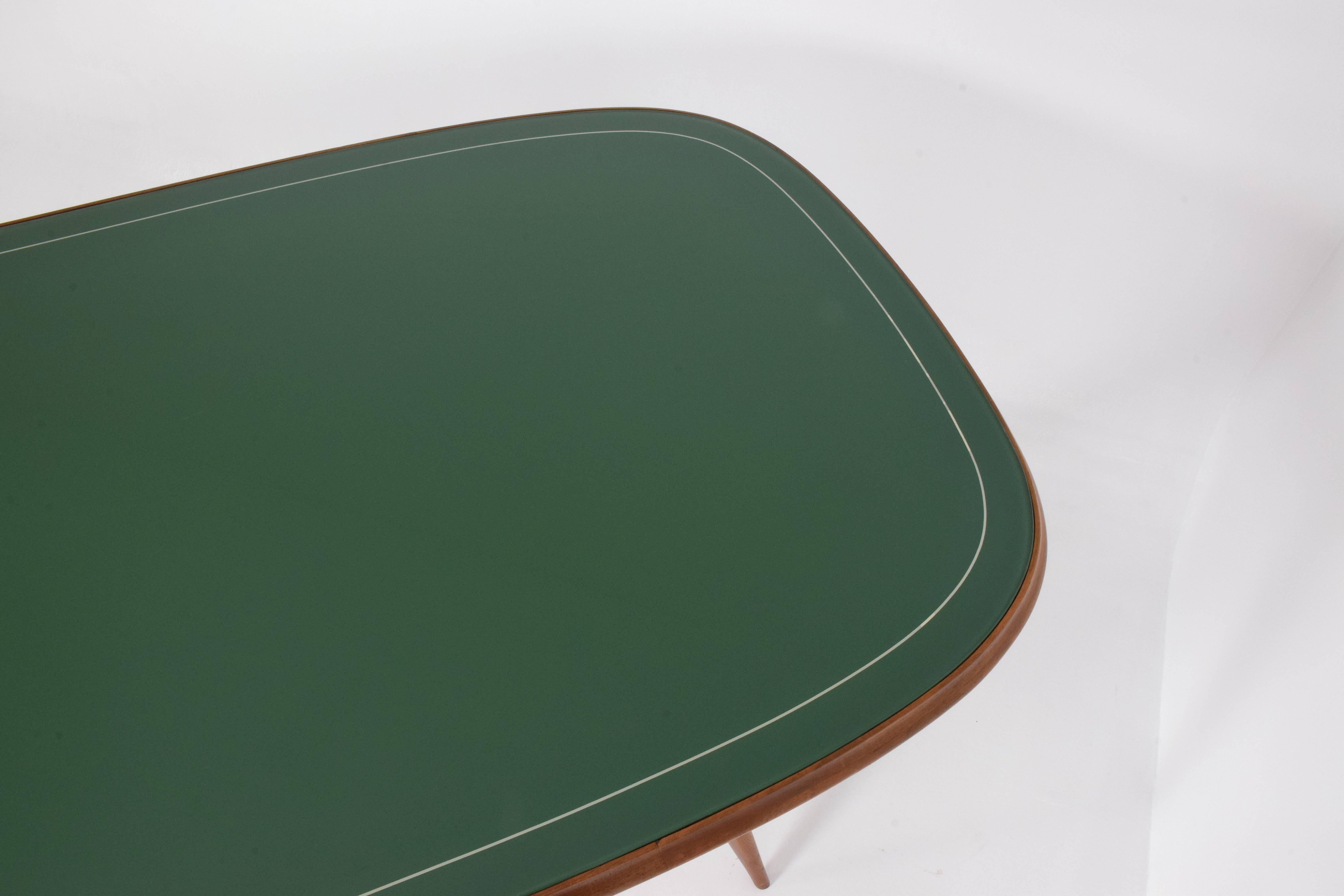 20th Century Italian Green Glass Dining Table, 1950-1960 4