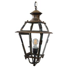 20th Century Italian Vintage Lantern in Glass and Brass