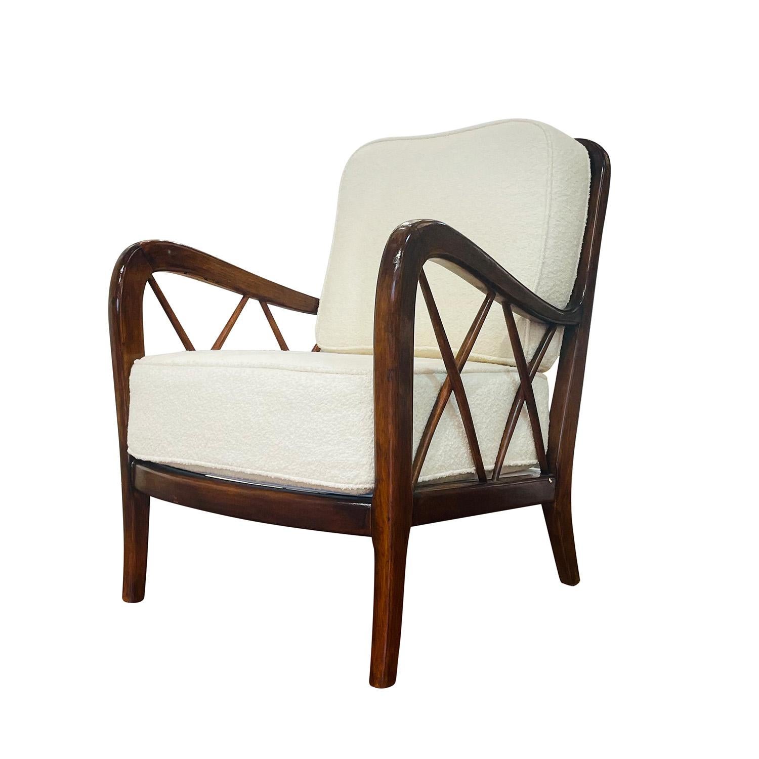 Silla de salón italiana del siglo XX, moderna y vintage, de nogal, de Paolo Buffa Italiano en venta