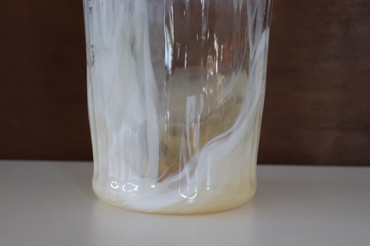 Murano Glass 20th Century Italian Vintage Murano Art Glass Large Vase, Signed For Sale