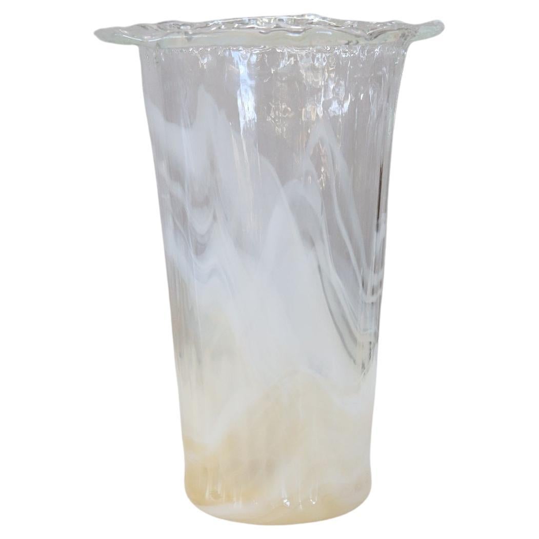 20th Century Italian Vintage Murano Art Glass Large Vase, Signed For Sale