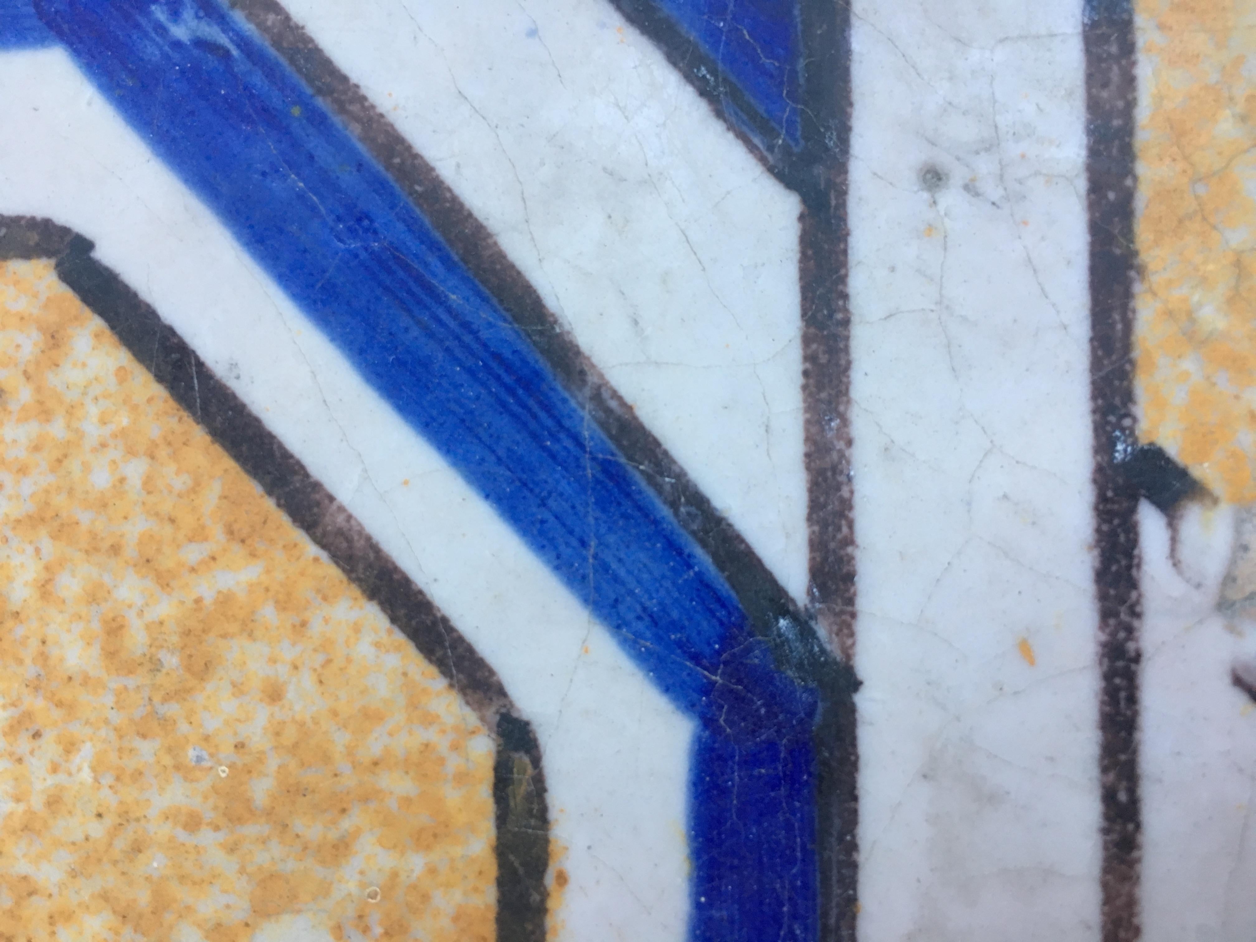 20th Century Italian Vintage Reclaimed Decorated Tiles, 1920s For Sale 2