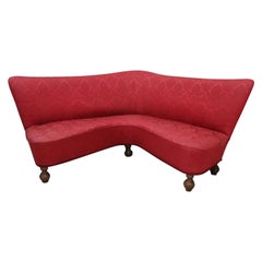 20th Century Italian Vintage Red Corner Sofa, 1980s