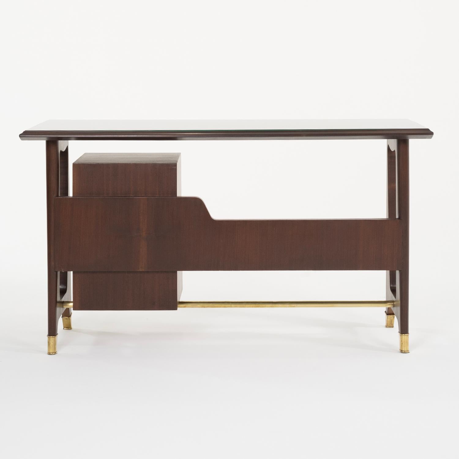 20th Century Italian Vintage Rosewood Writing Desk Attributed to Vittorio Dassi For Sale 1