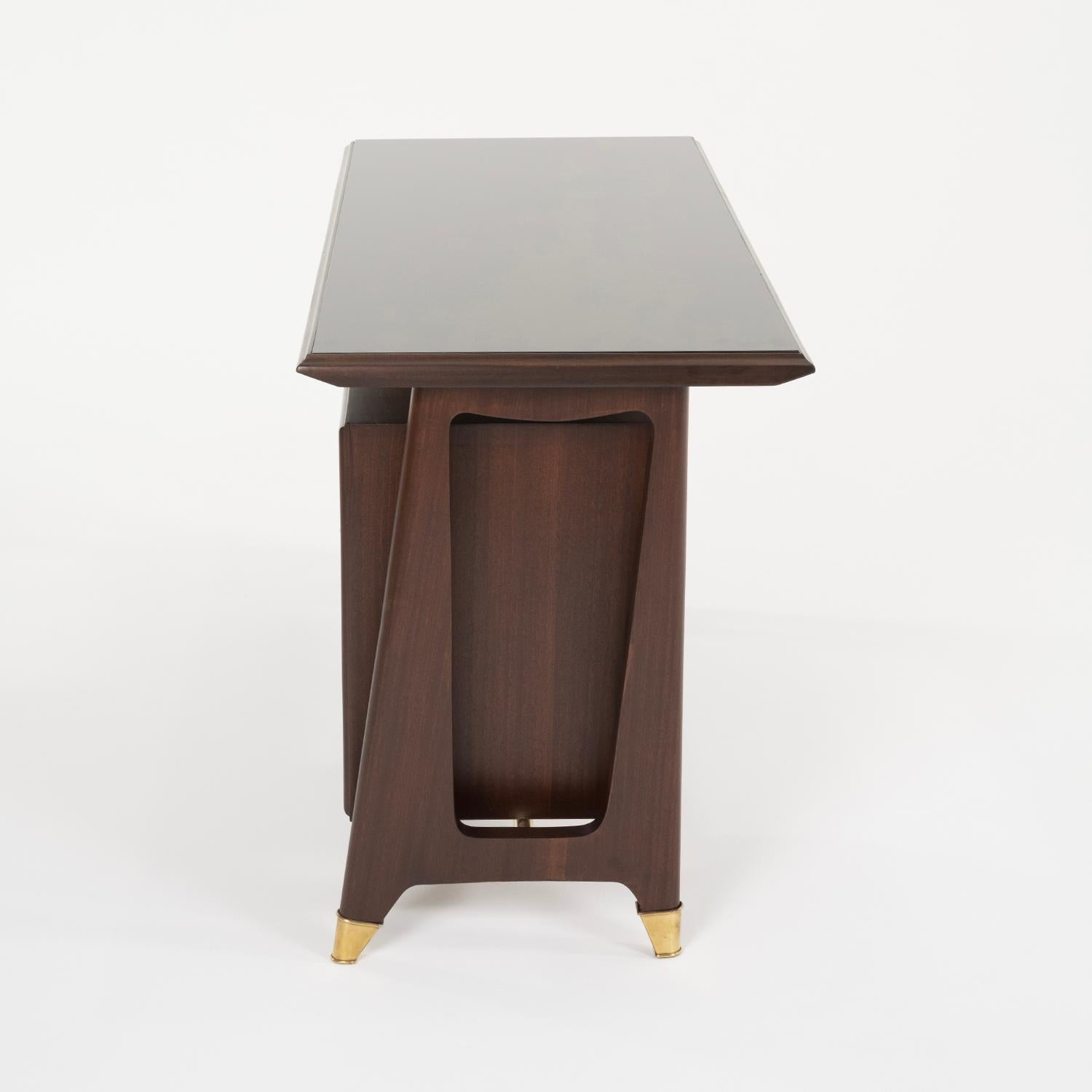 20th Century Italian Vintage Rosewood Writing Desk Attributed to Vittorio Dassi For Sale 2
