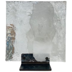 20th Century Italian Vintage Smoked Murano Glass Table Lamp by Paolo Venini