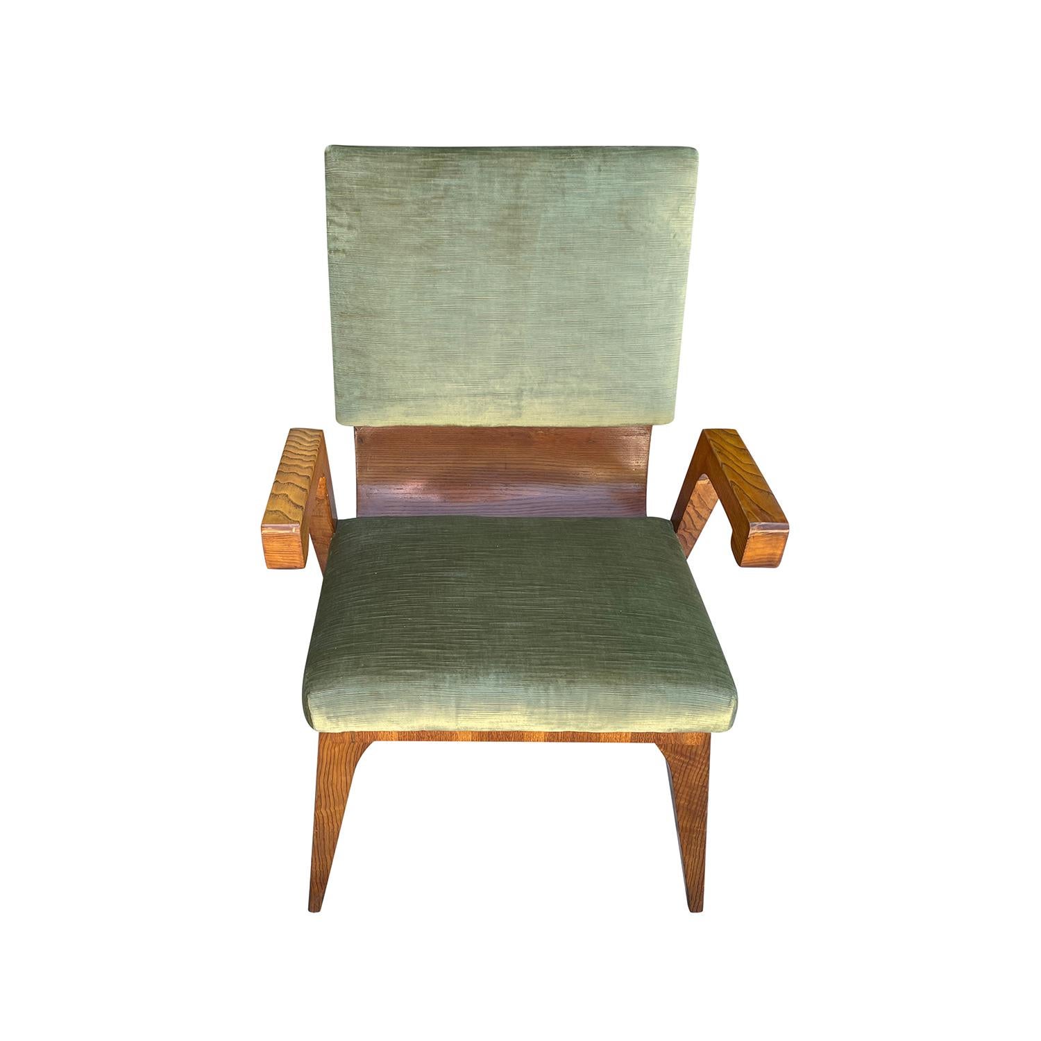 Bureau et fauteuil en noyer vintage italien du 20e siècle par Amleto Sartori en vente 9