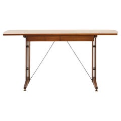 Mesa de escritorio italiana del siglo XX en nogal de estilo Carlo Ratti