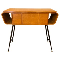 20th Century Italian Walnut, Brass Console Table by Ico Parisi