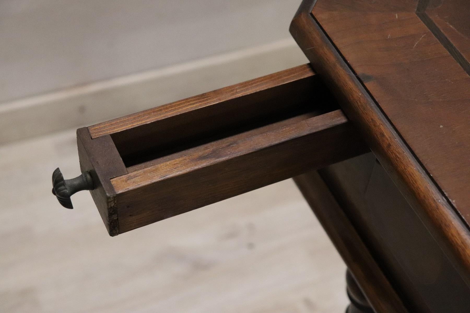 Late 20th Century 20th Century Italian Walnut Inlay Chess Table or Side Table