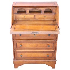 20th Century Italian Walnut Inlay Chest of Drawers with Secretaire